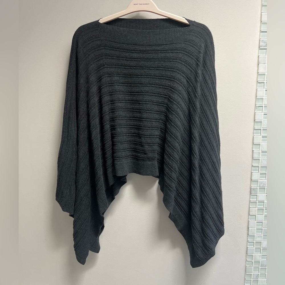LULULEMON Forward Flow Poncho Heathered Grey Knit Asymmetrical Women's O/S - Picture 6 of 8